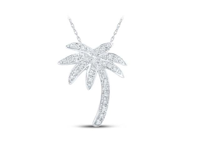 14K Palm Tree Beach Pendant