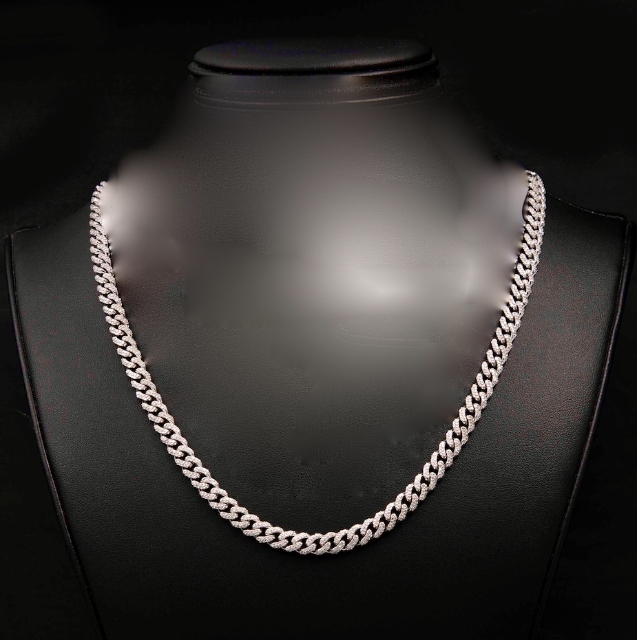 10K Round Diamonds Cuban Chain