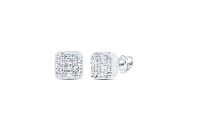 10K Cushion Diamond Earrings