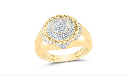 10K Versace Design Mens Diamond Ring