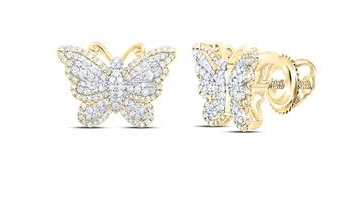 10K Butterfly Diamond Earrings