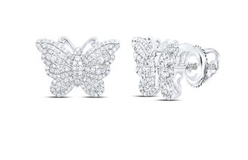 10K Butterfly Diamond Earrings