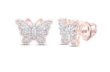 10K Butterfly Diamond Earrings