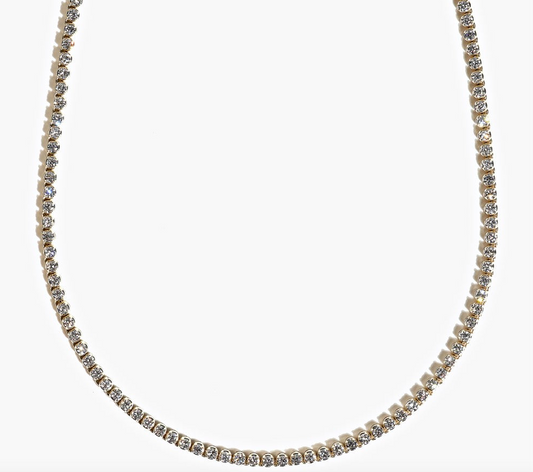 10k Round Diamonds Tennis Necklace