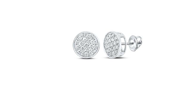 10K Bezel Round Diamonds Earrings