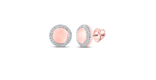 10K Rose Gold Diamond Studs