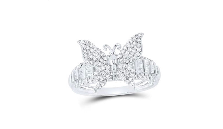 10K Butterfly 5/8 Cttw Diamond Ring