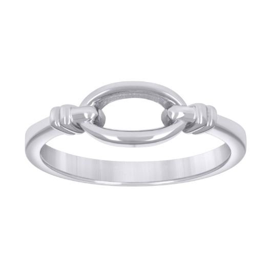 Sterling Silver Oval Knotted Ring