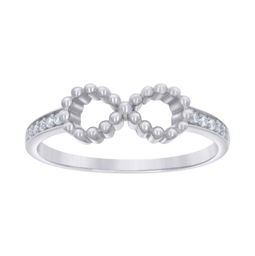 Sterling Silver Infinity White Sapphires Ring