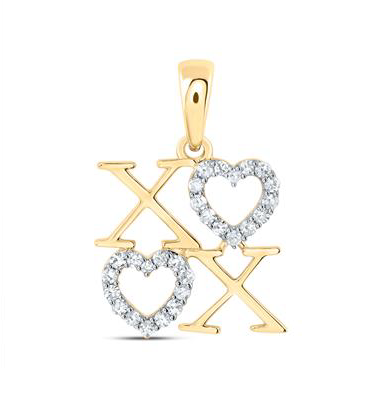 10K X Heart X Heart Diamond Charm