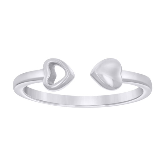 Sterling Silver Double Hearts Ring