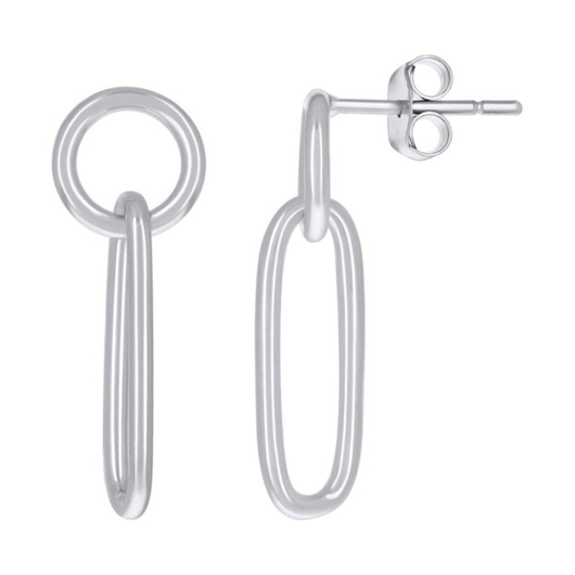 Sterling Silver Elongated Oval Earrings