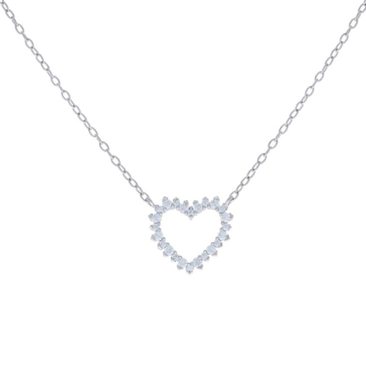 Sterling Silver Love Heart Charm Necklace