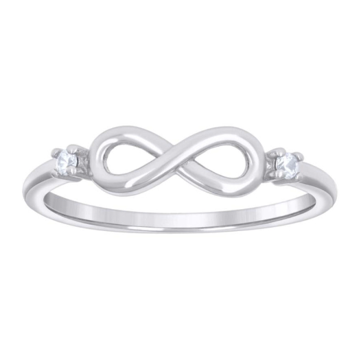 Sterling Silver White Sapphires Infinity Ring