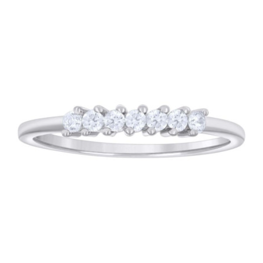 Sterling Silver White Sapphires Fashion Band