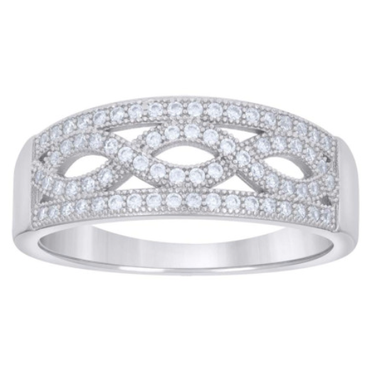 Sterling Silver White Sapphires Fashion Band