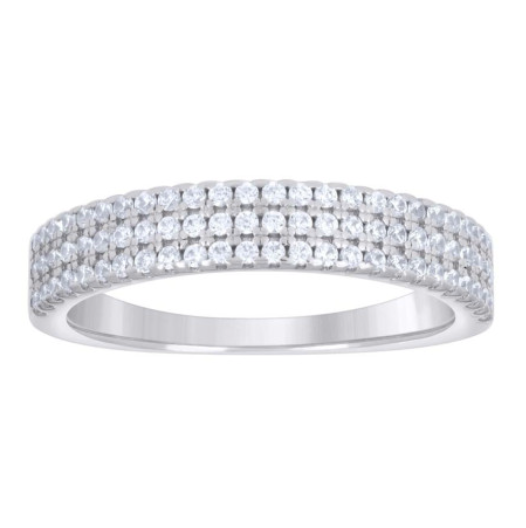 Sterling Silver White Sapphires Band