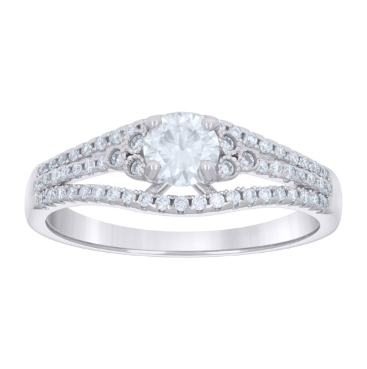 Sterling Silver Ladies White Sapphires Fashion Ring