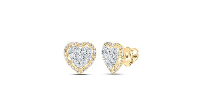 10k Diamond Hearts Earrings