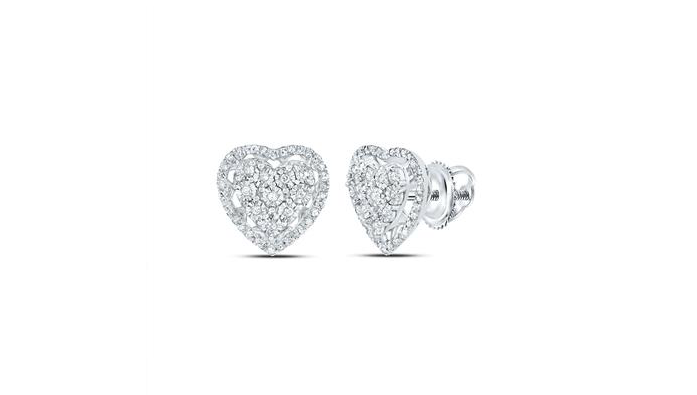 10k Diamond Hearts Earrings