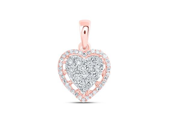 10k Diamond Heart Pendant