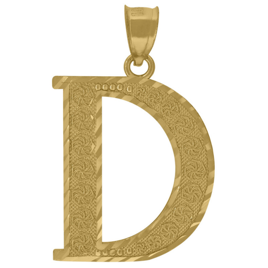 10k Gold Initial "D" Letter Charm