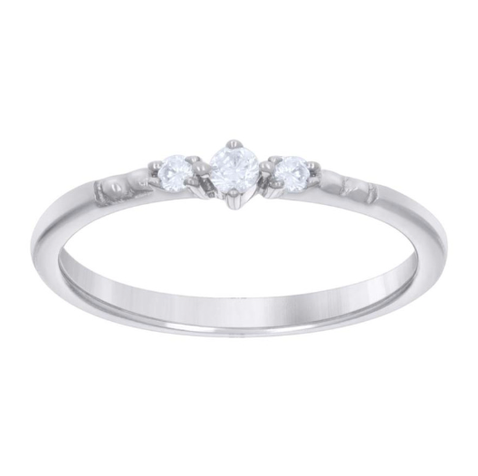 Sterling Silver White Sapphires Promise Band