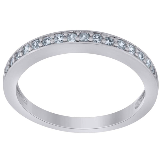 Sterling Silver Moissanite Ladies Band