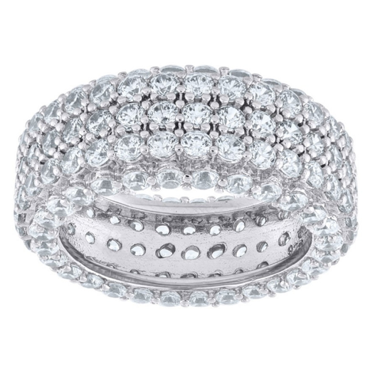 Sterling Silver Fully Flooded CZ Eternity Band