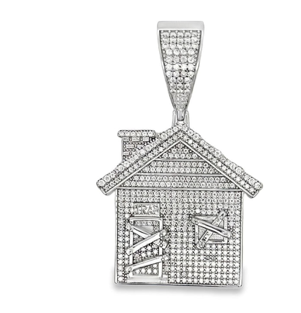 Sterling Silver Moissanite Trap House