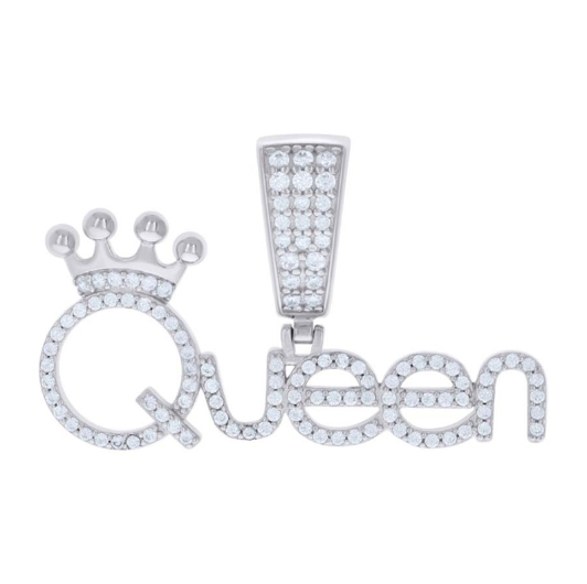 Sterling Silver Moissanite Queen Pendant