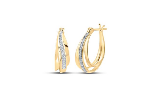 10k Ladies Diamond Hoops