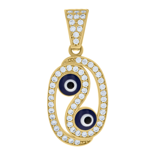10k Evil Eye Good Luck Yin Yang Charm