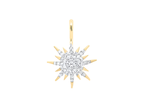 10k Starburst Diamond Pendant