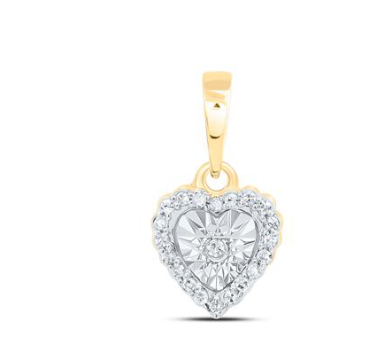 10K Heart Diamond Charm