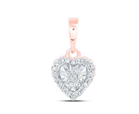 10K Heart Diamond Charm