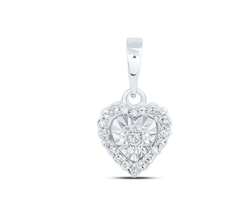 10K Heart Diamond Charm