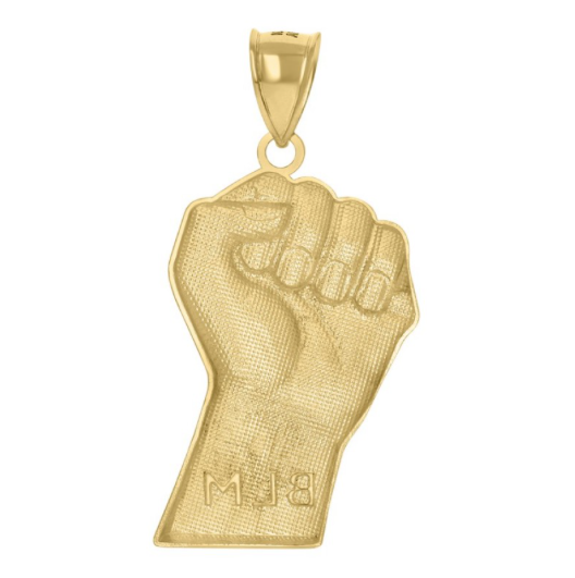 10k Yellow Gold Mens Black Lives Matter Symbol Fashion Charm