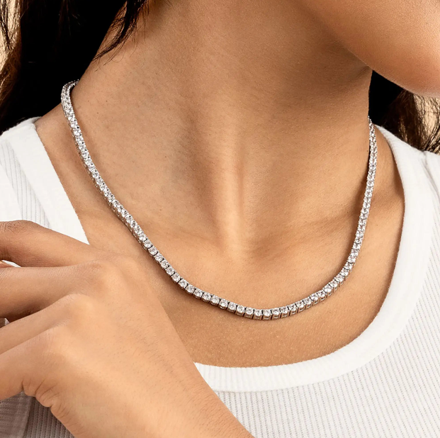 Sterling Silver Moissanite Tennis 3MM Chain