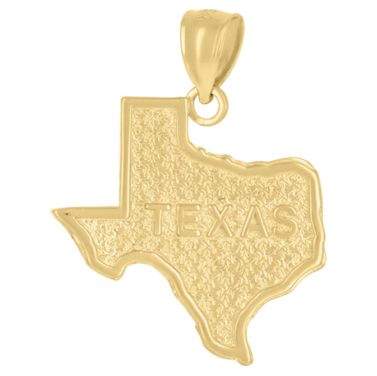 10K Yellow Gold Texas State Charm