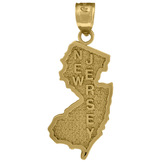 10k Yellow Gold New Jersey State Charm
