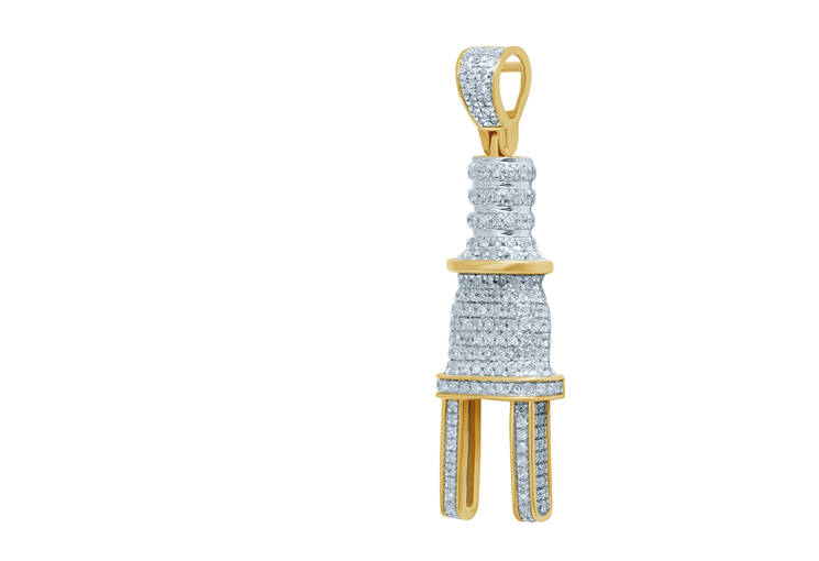 10k Yellow Gold Diamond Plug Charm