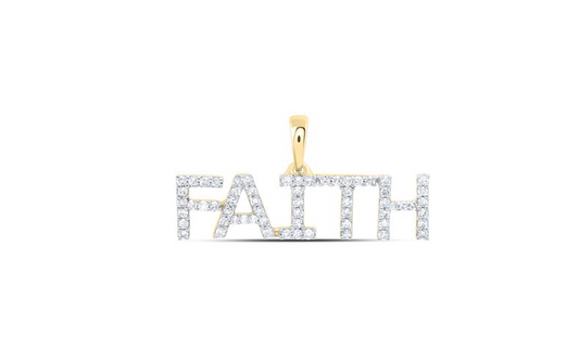 10k 1/4 Cttw Diamond FAITH Charm