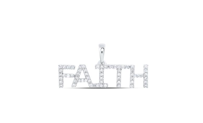 10k 1/4 Cttw Diamond FAITH Charm