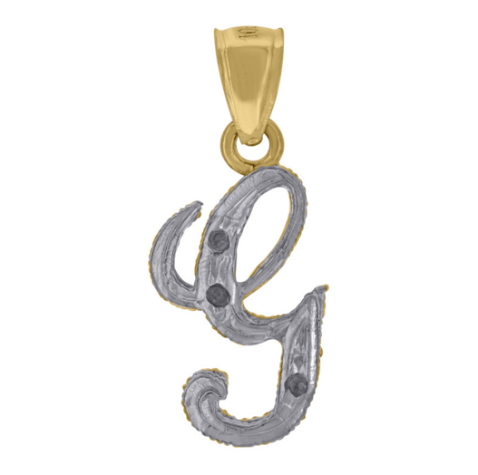 10k Two Tone "G" Initial Charm