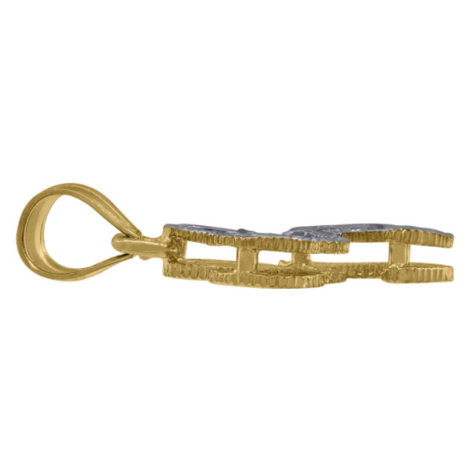 10k Two Tone "G" Initial Charm