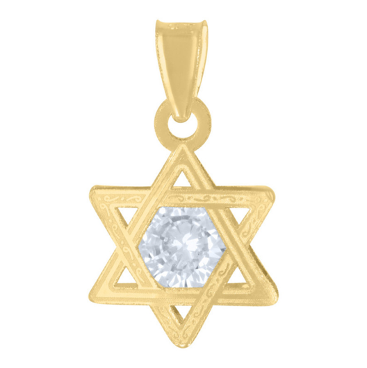 14K Star of David CZ Charm