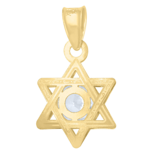 14K Star of David CZ Charm