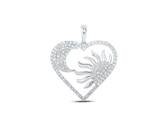 10k Sun Moon 1 Cttw Diamond Heart Ladies Charm