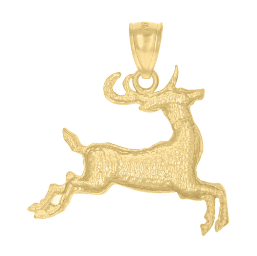 10 Karat Yellow Gold Deer Diamond Cut Charm